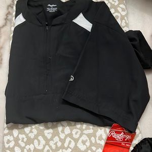 Boys NWT baseball oversized pullover Sz YL black n white